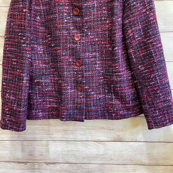 APPLESEEDS TEXTURED TWEED BLAZER IN RED AND PURPLE‎ - Picture 4 of 7